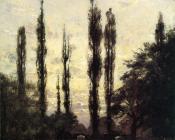 Evening, Poplars - 西奥多·克莱门特·斯蒂尔